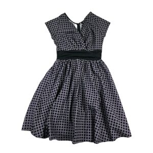 Vtg Folter Greta Dress XL Black Gray Polka Dots Rockabilly Pinup Retro Goth 90s